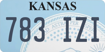 KS license plate 783IZI