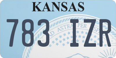 KS license plate 783IZR