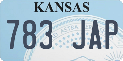 KS license plate 783JAP