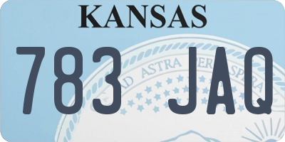 KS license plate 783JAQ