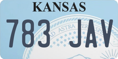 KS license plate 783JAV