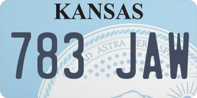 KS license plate 783JAW