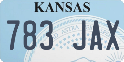 KS license plate 783JAX