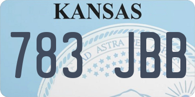 KS license plate 783JBB