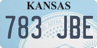 KS license plate 783JBE