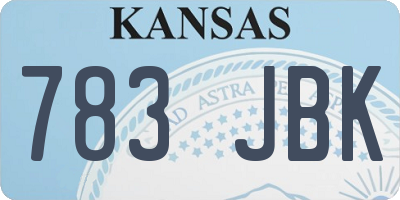 KS license plate 783JBK