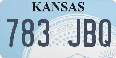 KS license plate 783JBQ