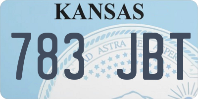 KS license plate 783JBT