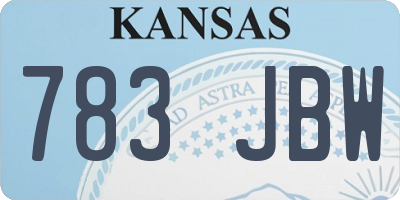 KS license plate 783JBW