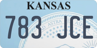 KS license plate 783JCE