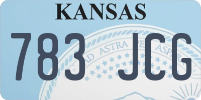 KS license plate 783JCG