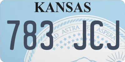 KS license plate 783JCJ