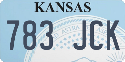 KS license plate 783JCK