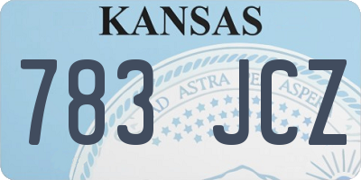 KS license plate 783JCZ