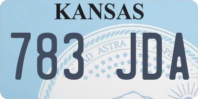 KS license plate 783JDA