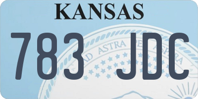 KS license plate 783JDC