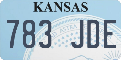 KS license plate 783JDE