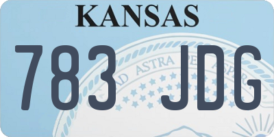 KS license plate 783JDG
