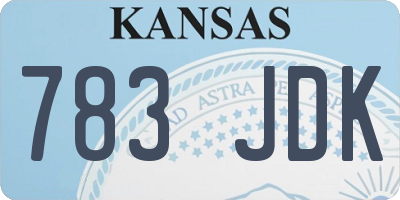 KS license plate 783JDK