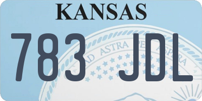 KS license plate 783JDL
