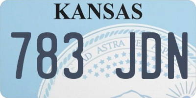 KS license plate 783JDN