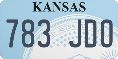 KS license plate 783JDO