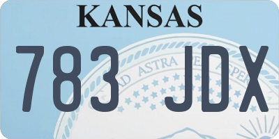 KS license plate 783JDX
