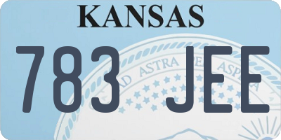 KS license plate 783JEE
