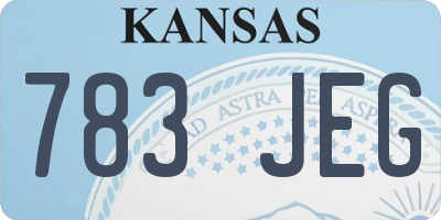 KS license plate 783JEG
