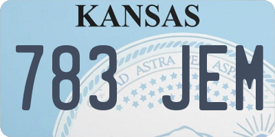 KS license plate 783JEM