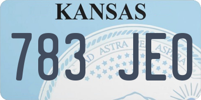 KS license plate 783JEO