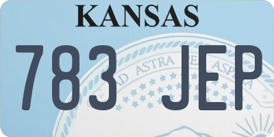 KS license plate 783JEP