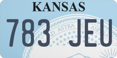 KS license plate 783JEU