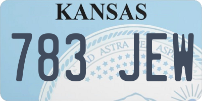 KS license plate 783JEW