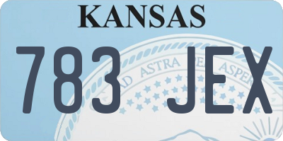 KS license plate 783JEX