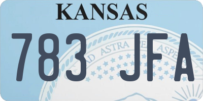 KS license plate 783JFA