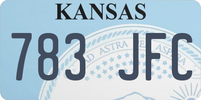 KS license plate 783JFC