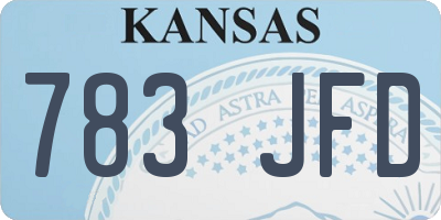 KS license plate 783JFD