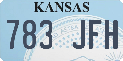 KS license plate 783JFH