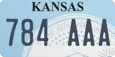 KS license plate 784AAA