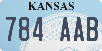 KS license plate 784AAB