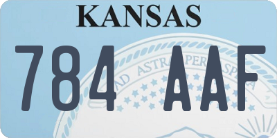 KS license plate 784AAF