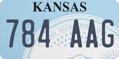 KS license plate 784AAG