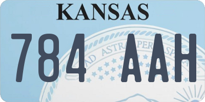 KS license plate 784AAH