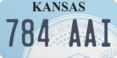 KS license plate 784AAI