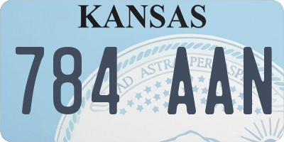 KS license plate 784AAN