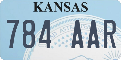 KS license plate 784AAR