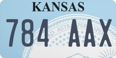 KS license plate 784AAX