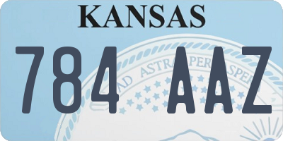 KS license plate 784AAZ