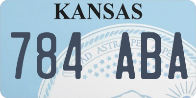 KS license plate 784ABA